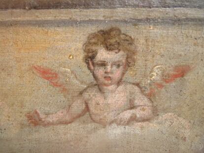 Un ángel representado en la pintura de Lucas Valdés.