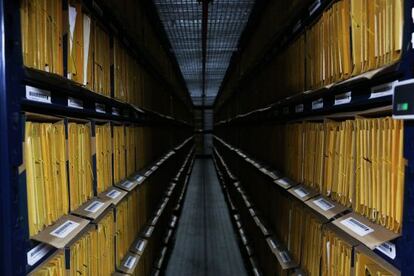 Pasillos del archivo judicial de la Comunidad de Madrid.