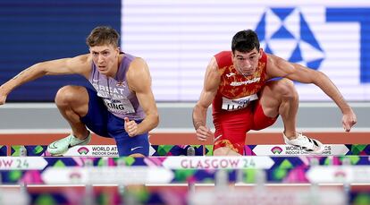 Llopis, a la derecha, en la semifinal.