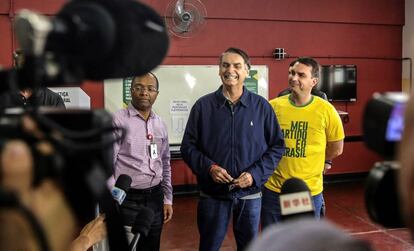 El candidato ultraderechista Jair Bolsonaro, el domingo.