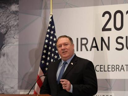 El secretario de Estado de EE UU, Mike Pompeo, en una cumbre sobre Ir&aacute;n celebrada en la ONU.