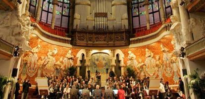 Interior del Palau de la M&uacute;sica Catalana.