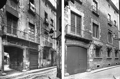 La Casa Reart, hoy Palacio Berenguer Aguilar, antes y después de las obras de reforma de 1965. /AFB