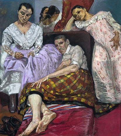 'Entre mujeres' 1997, de Paula Rego. De la serie inspirada en la novela de Eça de Queirós 'El crimen del padre Amaro'. Pastel sobre papel sobre aluminio. 170 × 150 cm
