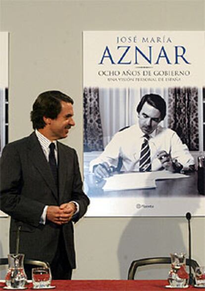 José María Aznar durante la presentación de su libro <i>Ocho años de Gobierno.</i>