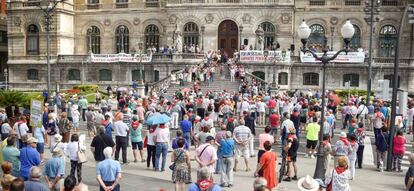 Protesta de pensionistas en Bilbao.