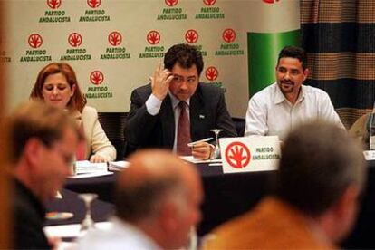 Julián Álvarez, ayer, en un momento de la reunión de la ejecutiva del PA.