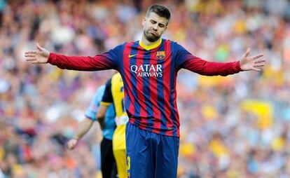 Piqué, en el último partido ante el Atlético.