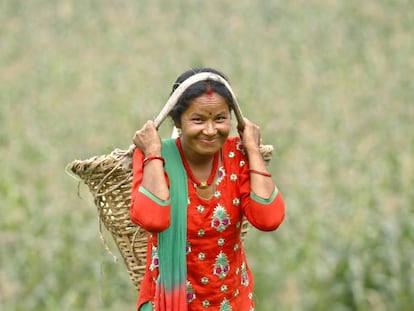 Chandra Kala Thapa, una de las pequeñas agricultoras de la aldea Ranichuri (Nepal) beneficiaria de un programa de la ONU.