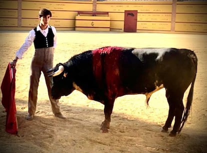 Manuel Perera, durante la prueba realizada en el campo este miércoles.