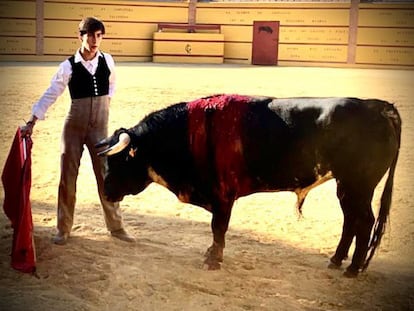 Manuel Perera, durante la prueba realizada en el campo este miércoles.