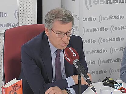 El líder del PP, Alberto Núñez Feijóo, en una entrevista este jueves en esRadio.