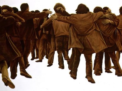 'El abrazo', 1976, de Juan Genovés.