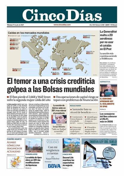 2007. La crisis de las hipotecas de alto riesgo de EEUU se propaga por Europa.