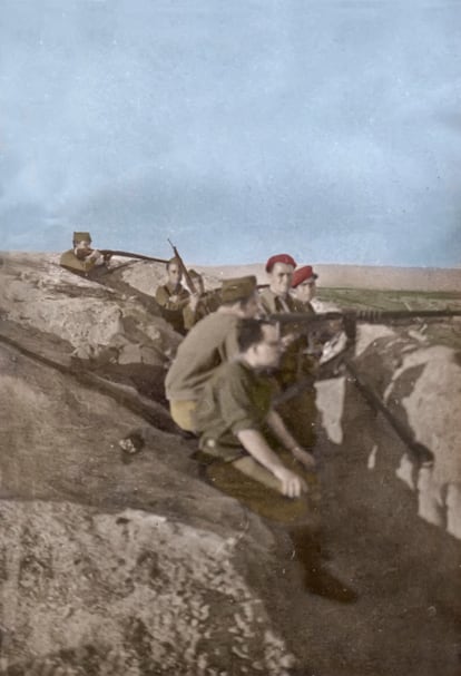 Fotografía de la Batalla de Lopera cedida por José Luis Pantoja que ha sido expuesta en el congreso internacional sobre la Guerra Civil y las Brigadas Internacionales.