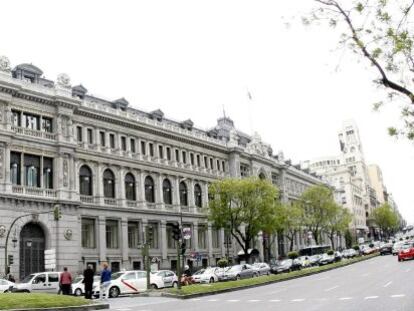 Vista de la fachada del Banco de Espa&ntilde;a. 