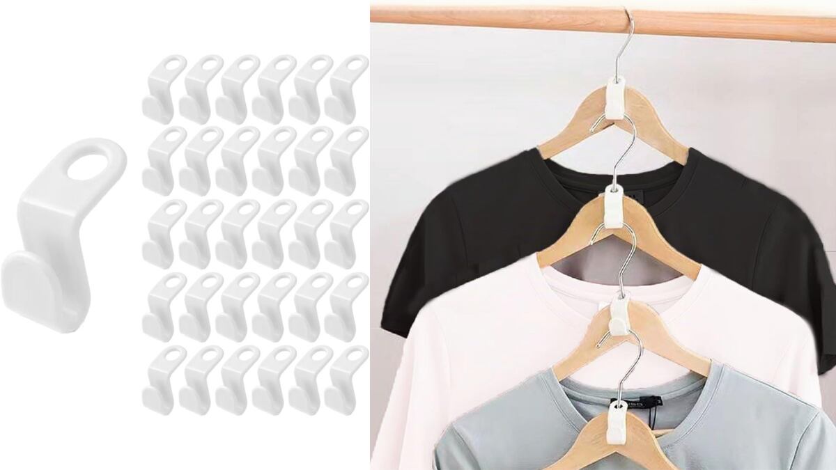 Ganchos para ropa en cascada. 