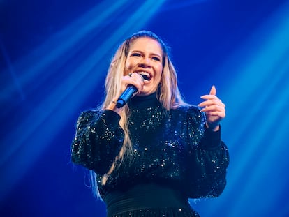 Marília Mendonça durante sho em São José dos Campos, no dia 25 de setembro.