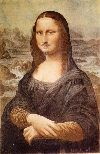 La obra 'L.H.O.O.Q'., de Duchamp, una 'Gioconda' con bigotes.