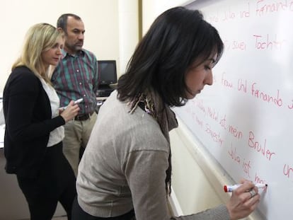 Clases de alemán en la Escuela de Formación de Fuencarral.