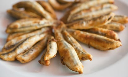 Boquerones fritos del restaurante El Refectorium, en Málaga.