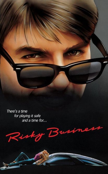 Promotional image for the movie ‘Risky Business,' starring Tom Cruise and his Wayfarers.
