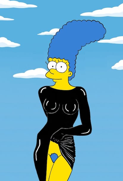Marge Simpson, como Stephanie Seymour. Un desnudo de Richard Avedon.