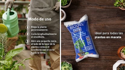 Agua sólida para plantas