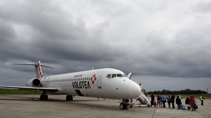 Un avión de la compañía afectada por la supuesta amenaza en una imagen de archivo.