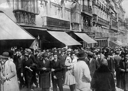 Protesta de estudiantes en Madrid, en 1929.