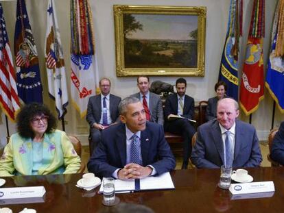 Obama em sua reunião com empresários, na segunda-feira.
