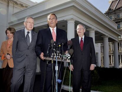 De izquierda a derecha, Nancy Pelosi; Harry Reid; John Boehner y Mitch McConell. 