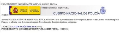 Ejemplo de comunicación falsa remitida a un correo electrónico facilitada por la Policía en Twitter