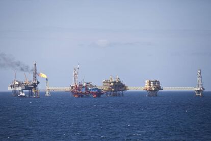 Una plataforma petrolera en el golfo de México.