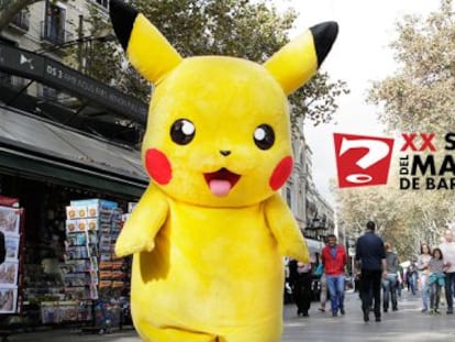 Pikachu calentando motores en las Ramblas.