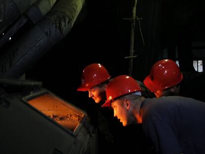 Trabajadores de una mina.