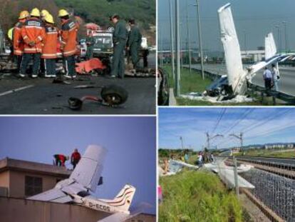 Accidents d'avioente a prop de l'aeròdrom des de 1998 fins a principis d'aquest mes (a baix a la dreta).