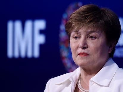 Kristalina Georgieva, em outubro de 2019 durante a reunião de outono do FMI e do Banco Mundial em Washington.