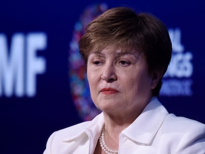 Kristalina Georgieva, en octubre de 2019 durante la reunión de otoño del FMI y el Banco Mundial en Washington.