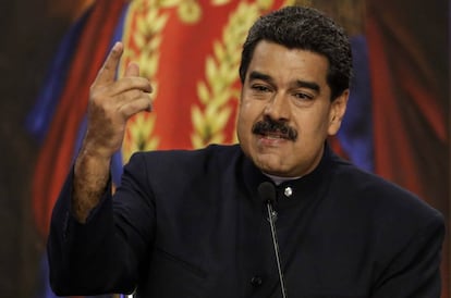 Nicolás Maduro, en una rueda de prensa.