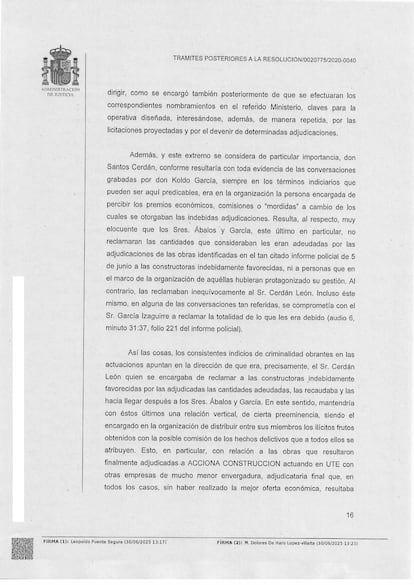 Auto prisión Santos Cerdán