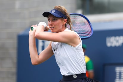Bucsa, durante el partido contra Mertens en Flushing Meadows.