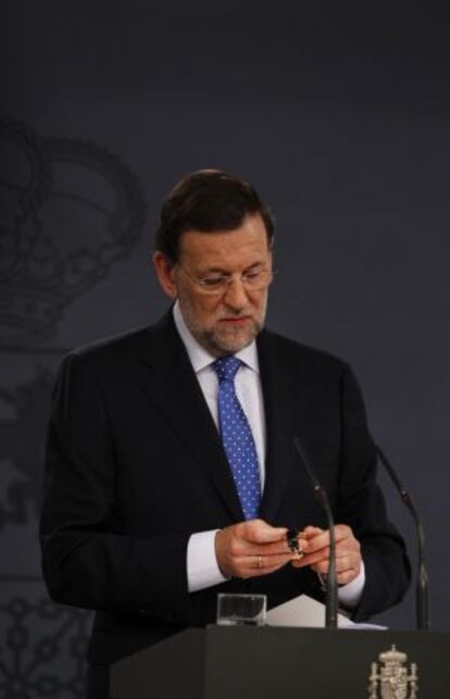 El presidente del Gobierno, Mariano Rajoy, en la rueda de prensa que ofreció el 3 de agosto.