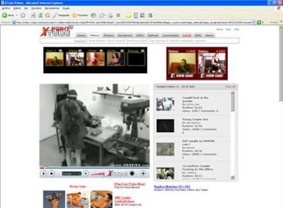 Imagen de la página <i>web</i> Xtube, que ofrece contenidos eróticos gratis.