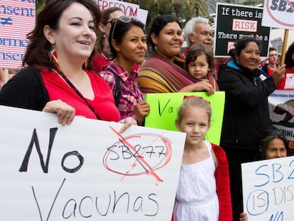 Protesta 'antivacunas'.