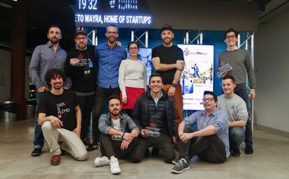Componentes de los equipos Thealfredolambdas, VoiceTeam y LSTM, finalistas del hackatón StartMeApp 2019.