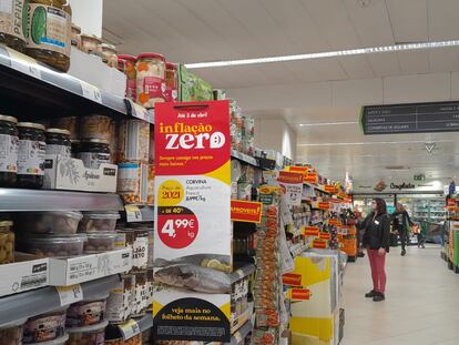 Productos en un supermercado de Lisboa esta semana.