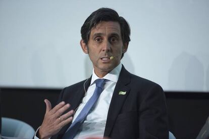 El presidente de Telefónica, José María Álvarez-Pallete, ayer en Brasil. 