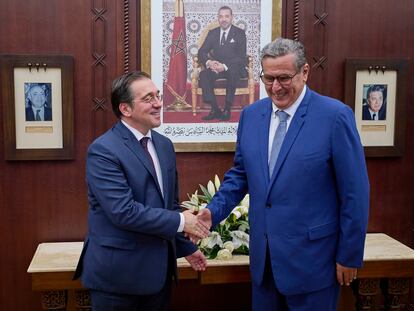 El ministro español de Asuntos Exteriores, José Manuel Albares, se reúne este jueves en Rabat con el presidente marroquí, Aziz Ajanuch.