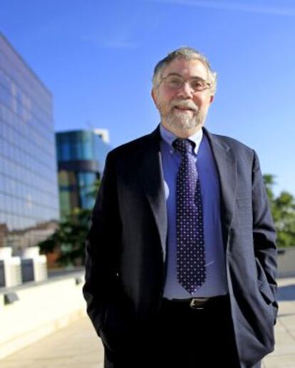 Paul Krugman, outside Madrid&rsquo;s Rafael del Pino Foundation. 